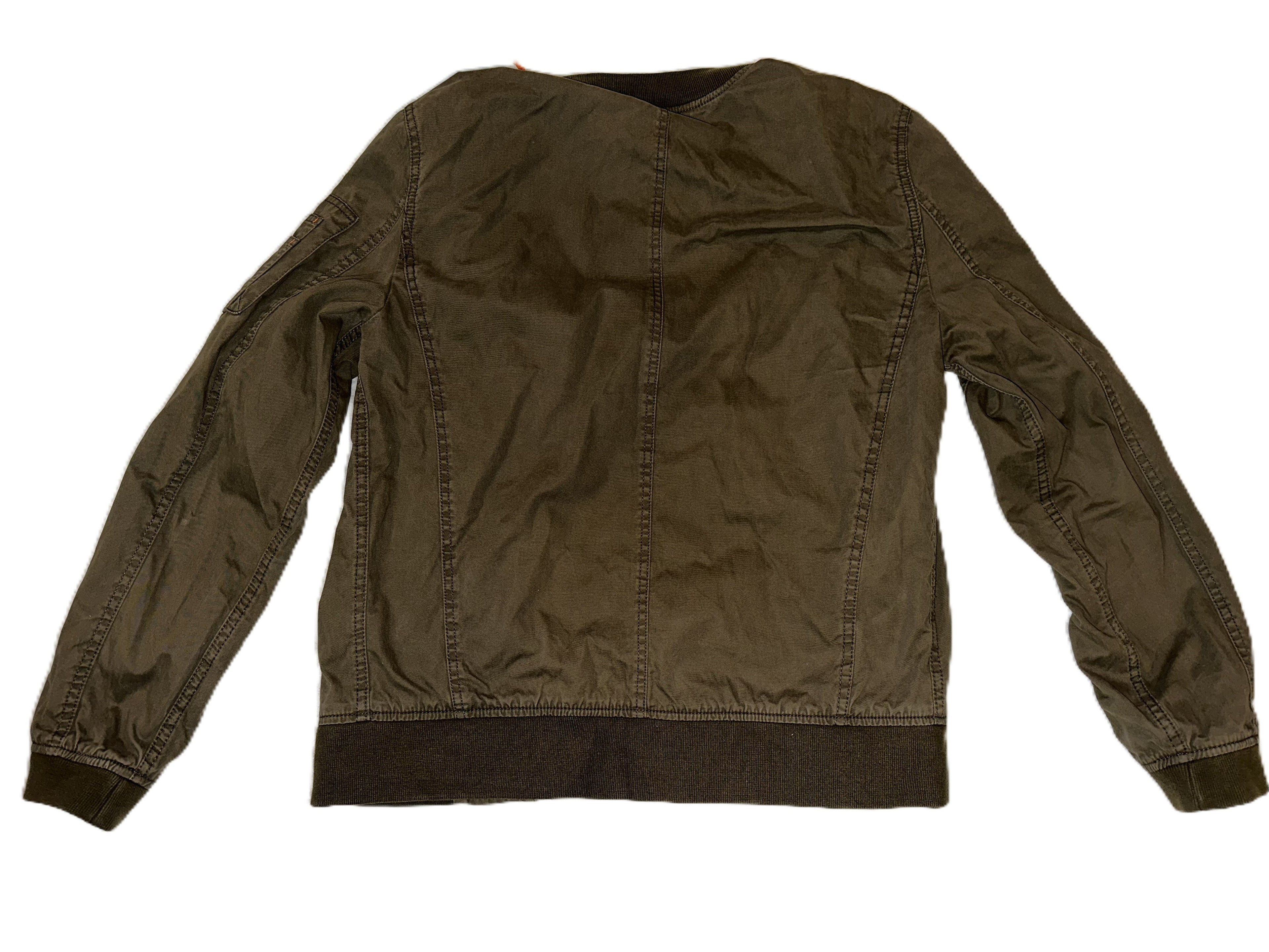 Superdry “The Rookie” Military-Style Jacket – Olive Green – Men’s Large – Graphic Interior Lining