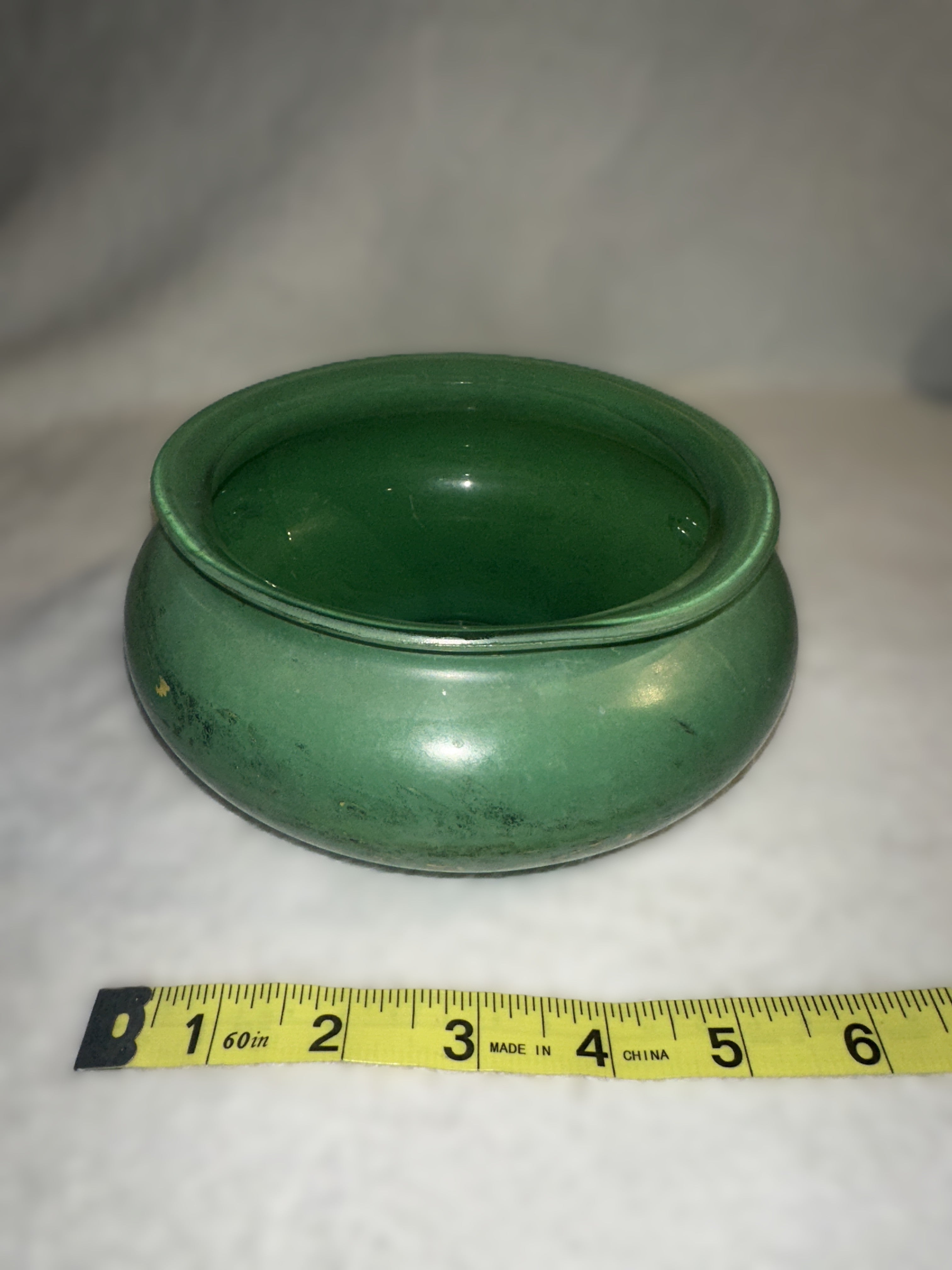 Antique Hand Blown Green Glass Jardinière • Victorian Fern Bowl • Early Glass Planter
