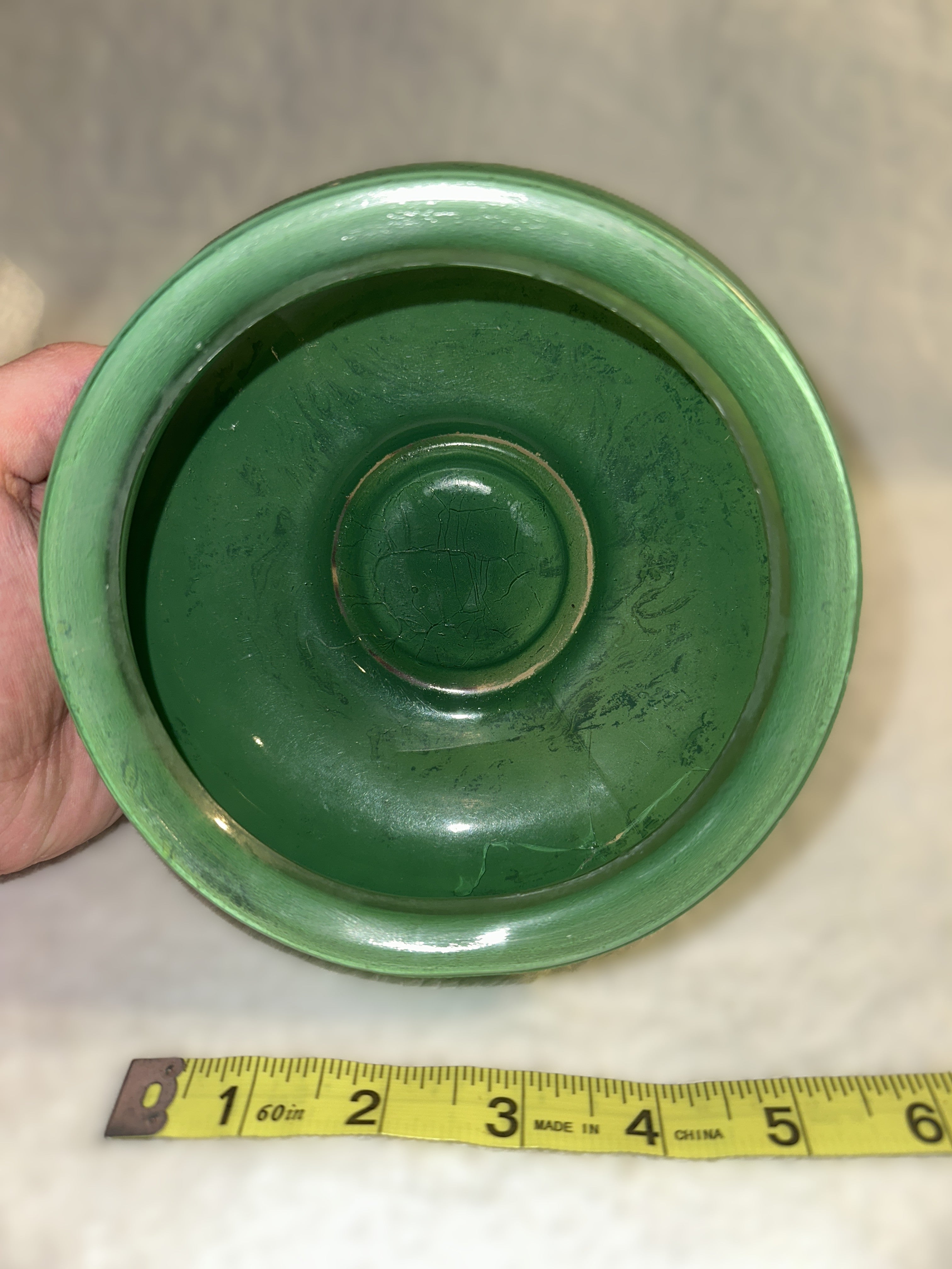 Antique Hand Blown Green Glass Jardinière • Victorian Fern Bowl • Early Glass Planter