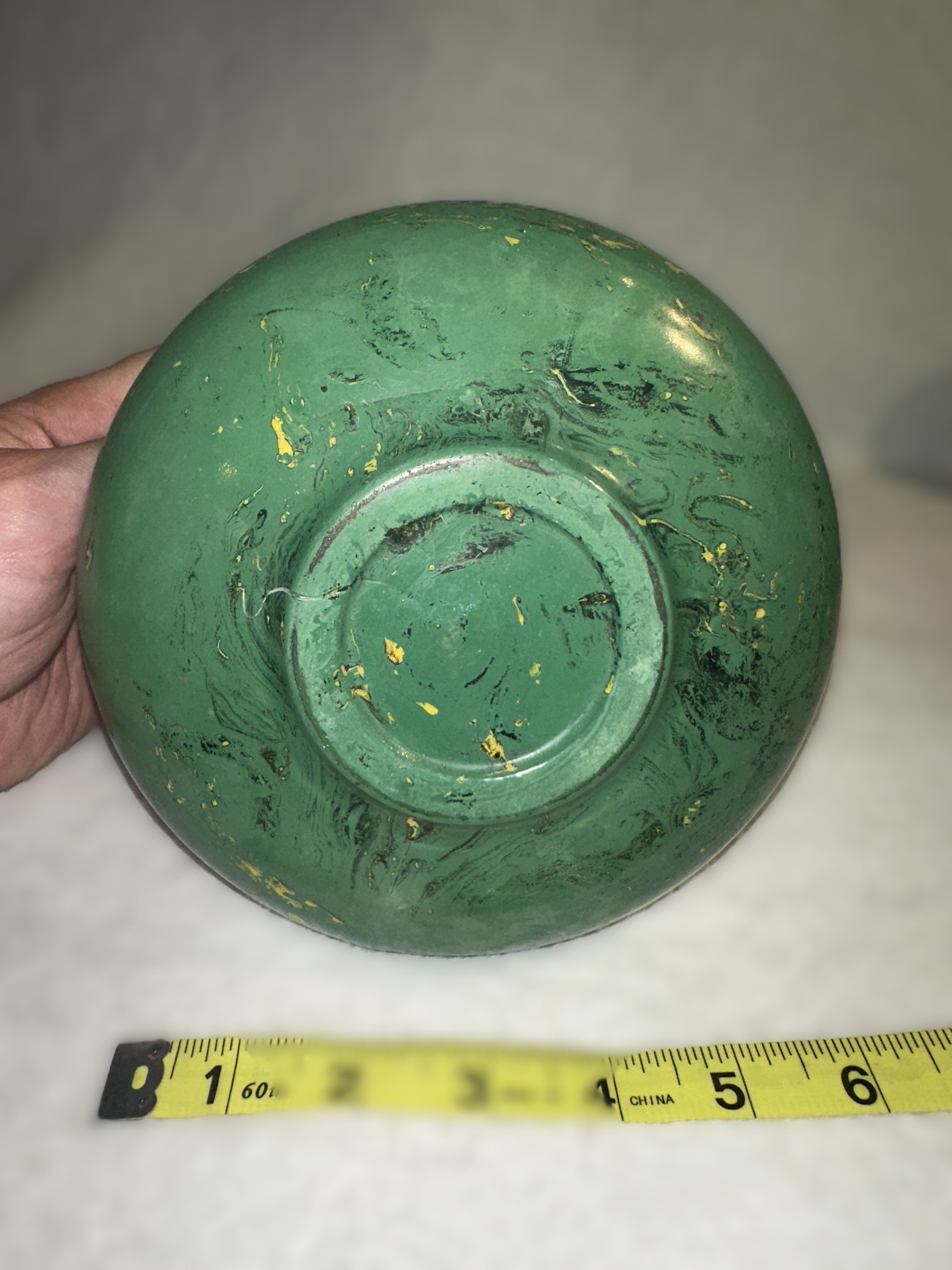 Antique Hand Blown Green Glass Jardinière • Victorian Fern Bowl • Early Glass Planter