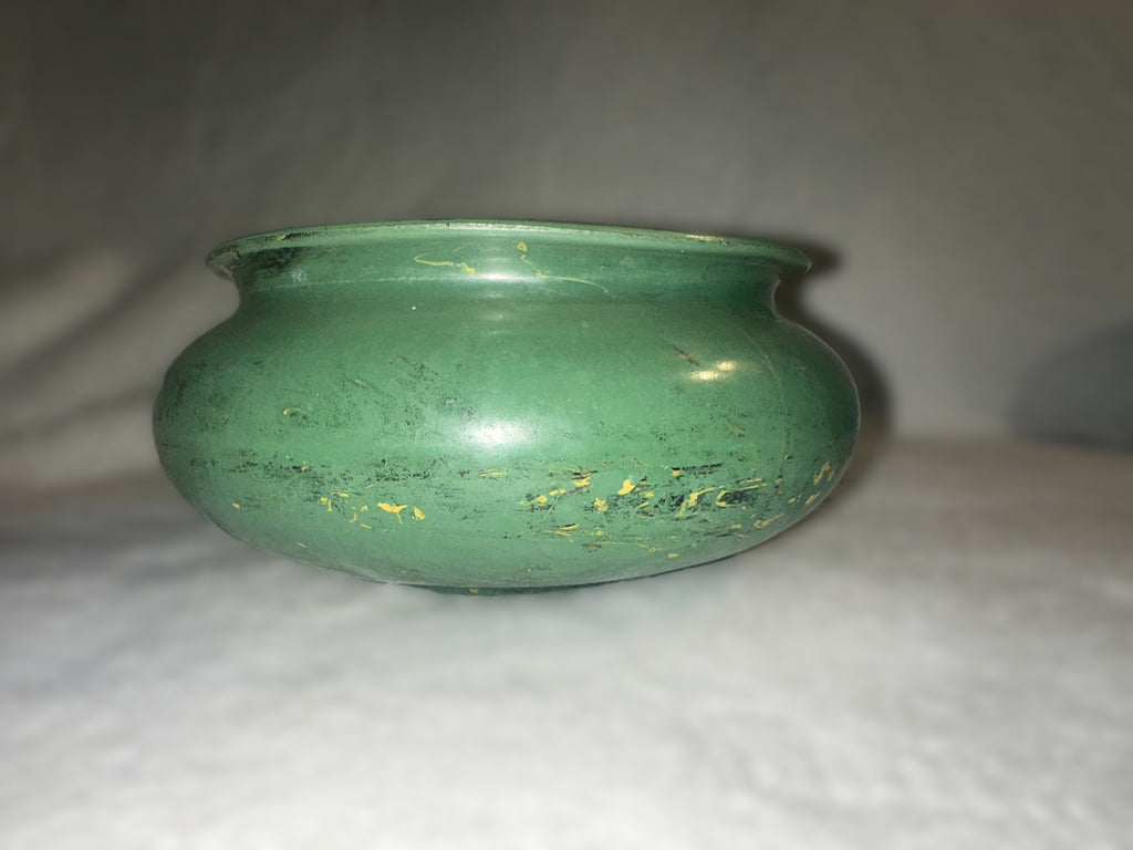 Antique Hand Blown Green Glass Jardinière • Victorian Fern Bowl • Early Glass Planter