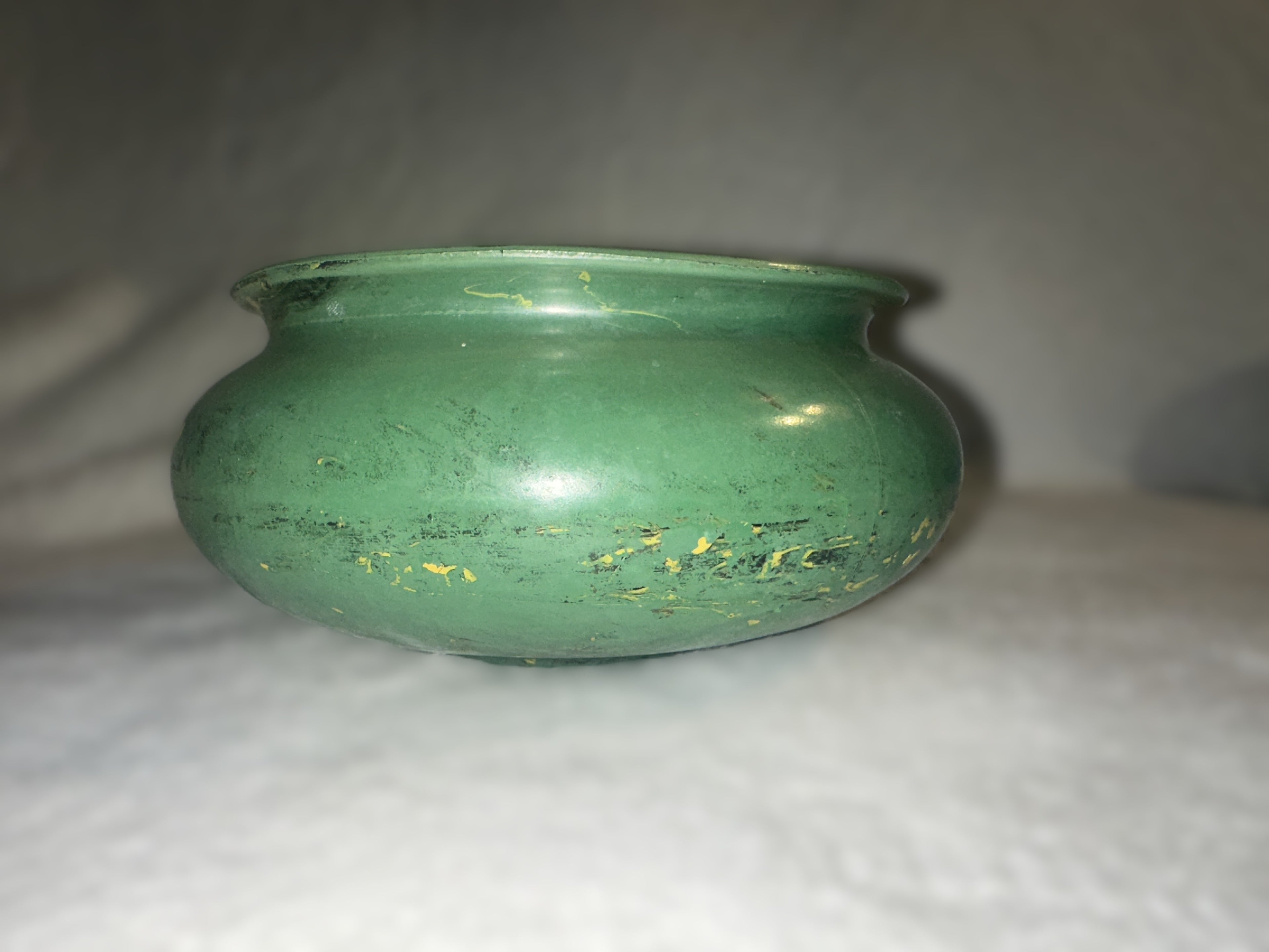 Antique Hand Blown Green Glass Jardinière • Victorian Fern Bowl • Early Glass Planter