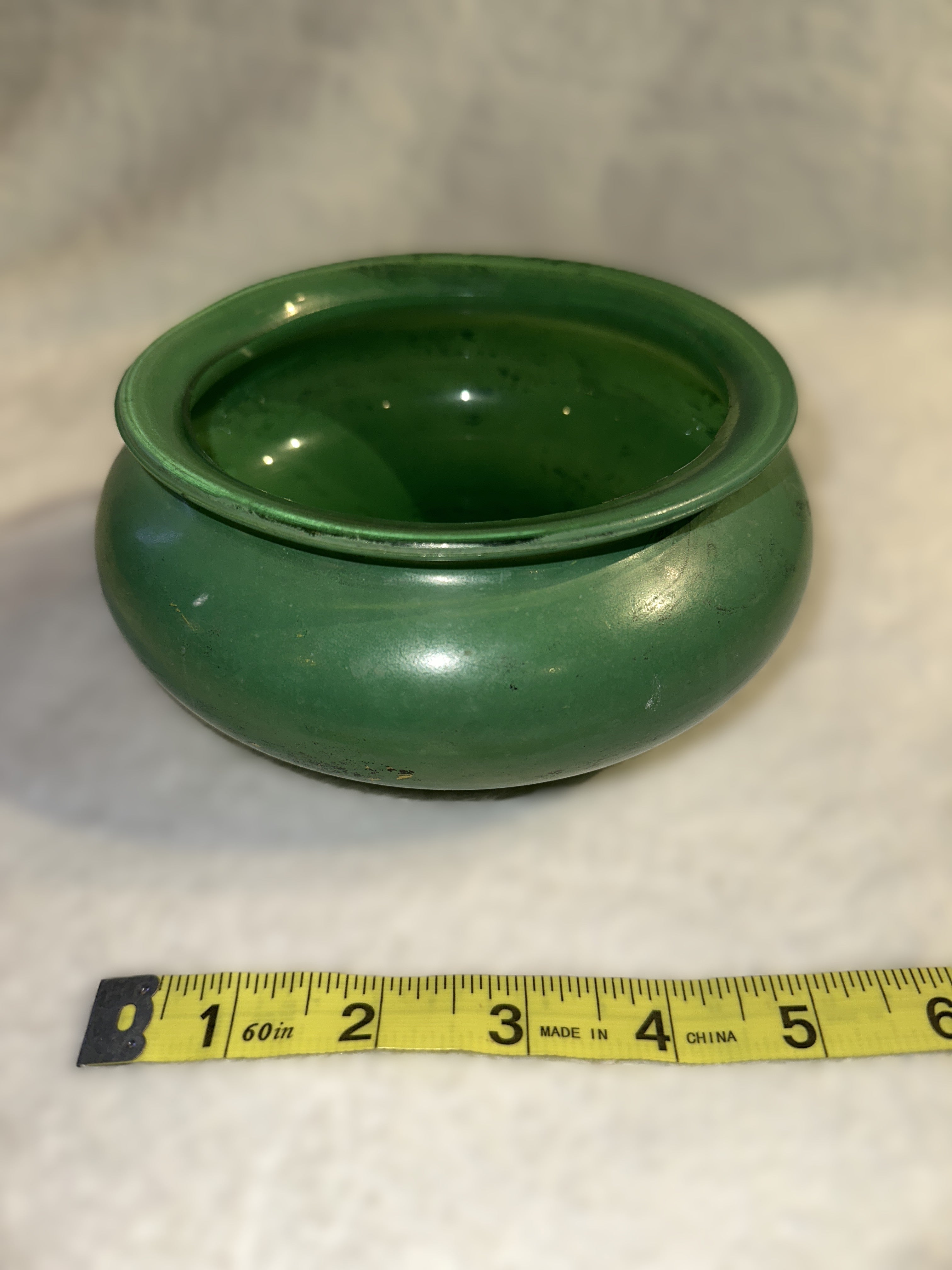 Antique Hand Blown Green Glass Jardinière • Victorian Fern Bowl • Early Glass Planter