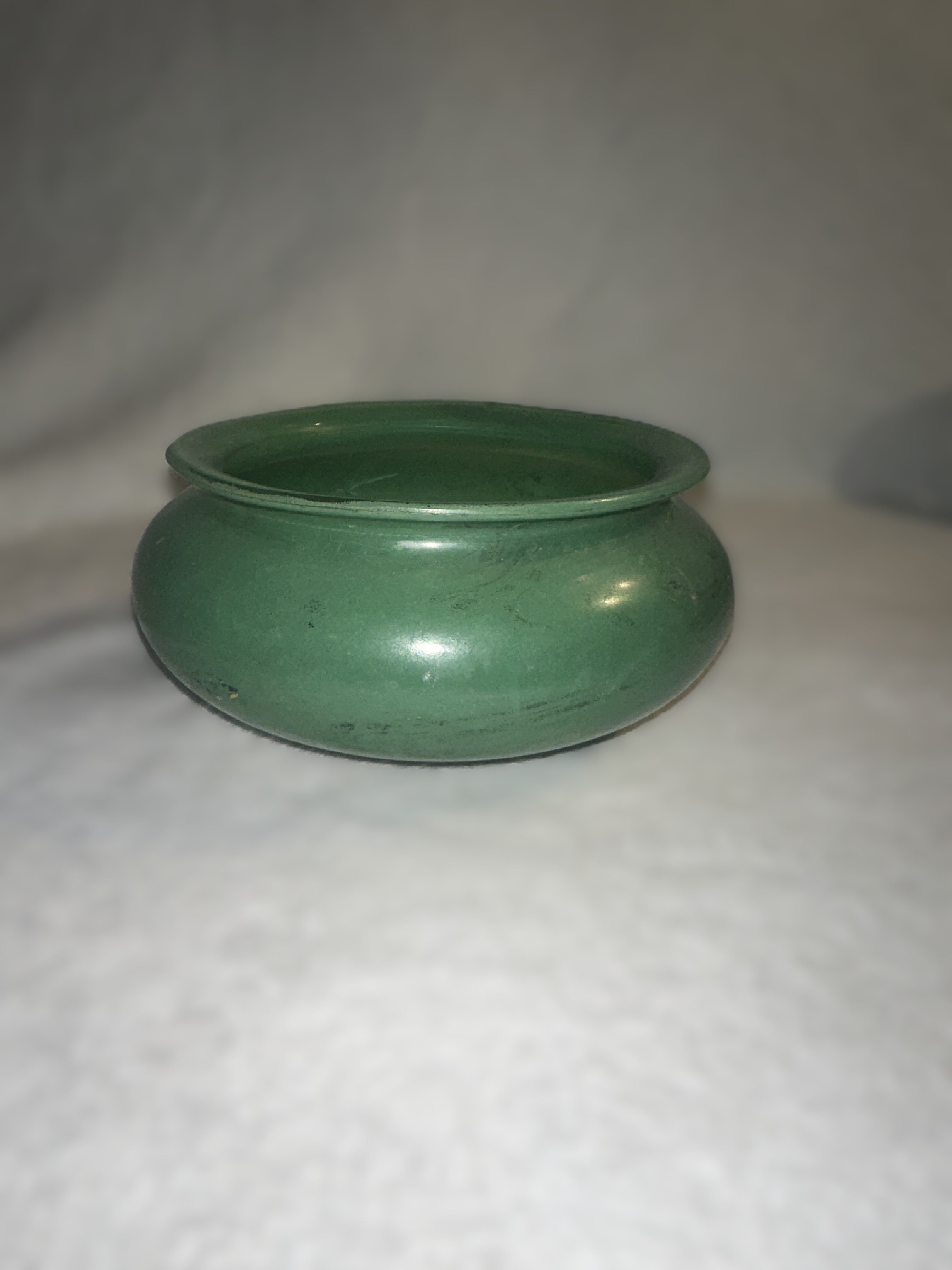 Antique Hand Blown Green Glass Jardinière • Victorian Fern Bowl • Early Glass Planter