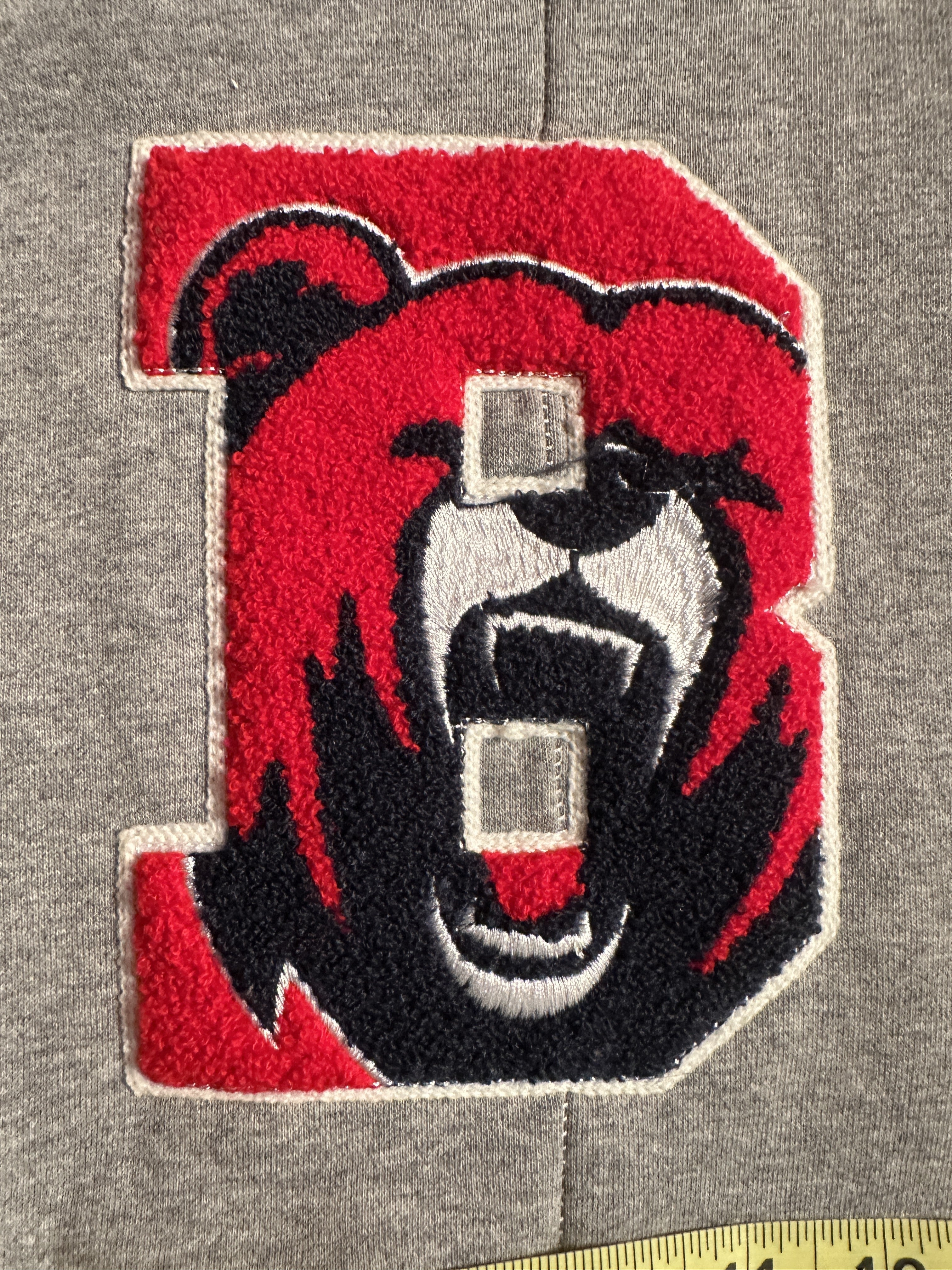 Vintage BKYS Embroidered Bear Graphic Sweatshirt • Grey Streetwear Crewneck • Unique BKYS “D” Bear Patch Size LARGE