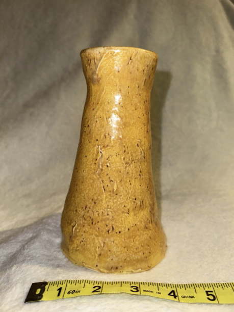 Vintage Stoneware Pottery Candlestick • Handmade Bud Vase • Mid Century Studio Pottery