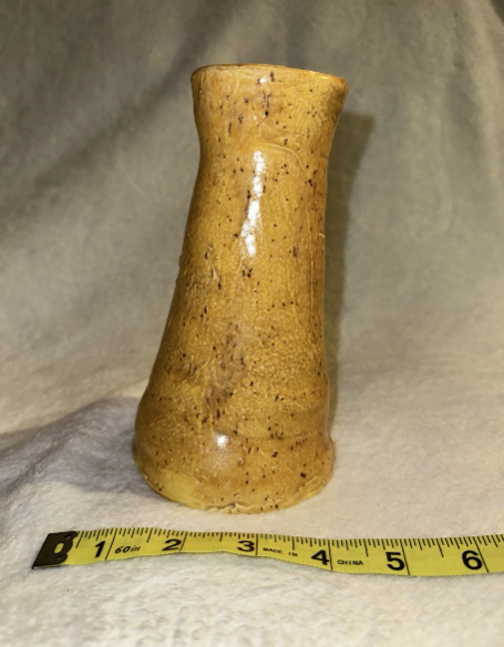 Vintage Stoneware Pottery Candlestick • Handmade Bud Vase • Mid Century Studio Pottery