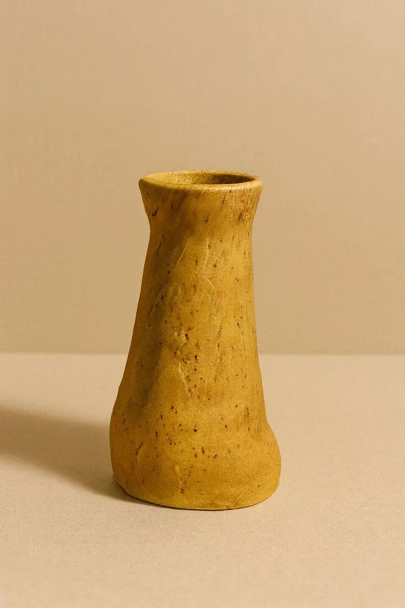 Vintage Stoneware Pottery Candlestick • Handmade Bud Vase • Mid Century Studio Pottery