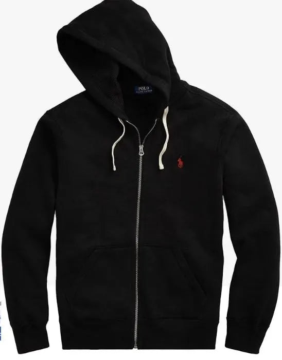 Polo Ralph Lauren Men’s Full-Zip Hoodie — Navy / Black w/ Red Pony Logo — Size L